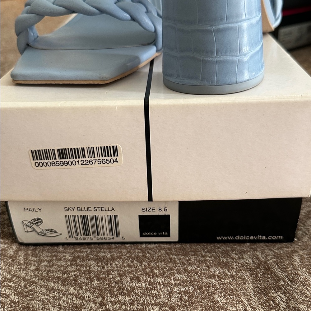 Dolce Vita Light Blue Braided Heeled Sandals - Picture 2 of 5
